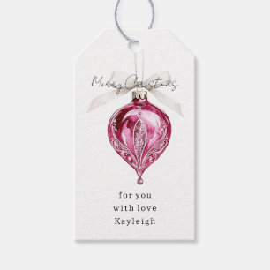 Pretty Pink Glam Christmas Ornament Gift Tags