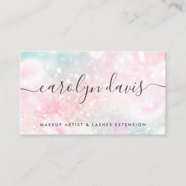 Pretty Pink Glitter Girly Glamourous Business Card (Front)
