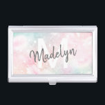 Pretty Pink Glitter Girly Glamourous Business Card Holder<br><div class="desc">Easily personalise this pretty pink bokeh glitter pattern with your custom details.</div>