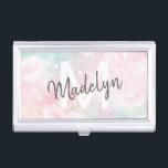 Pretty Pink Glitter Girly Glamourous Business Card Holder<br><div class="desc">Easily personalise this pretty pink bokeh glitter pattern with your custom details.</div>