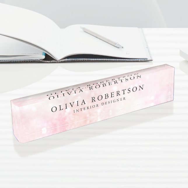 Pretty Pink Glitter Girly Glamourous Nameplate (Creator Uploaded)