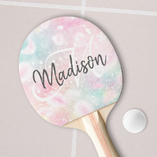 Pretty Pink Glitter Girly Glamourous Ping Pong Paddle