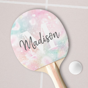 Pretty Pink Glitter Girly Glamourous Ping Pong Paddle