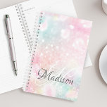 Pretty Pink Glitter Girly Glamourous Planner<br><div class="desc">Easily personalise this pretty pink bokeh glitter pattern with your custom details.</div>