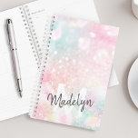 Pretty Pink Glitter Girly Glamourous Planner<br><div class="desc">Easily personalise this pretty pink bokeh glitter pattern with your custom details.</div>
