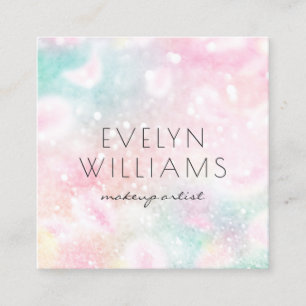 Pretty Pink Glitter Girly Glamourous Square Business Card