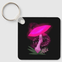 Pretty Pink Glowing Mushroom Metal