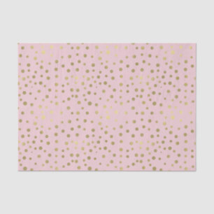 Pretty Pink Gold Confetti Dots Tissue Paper