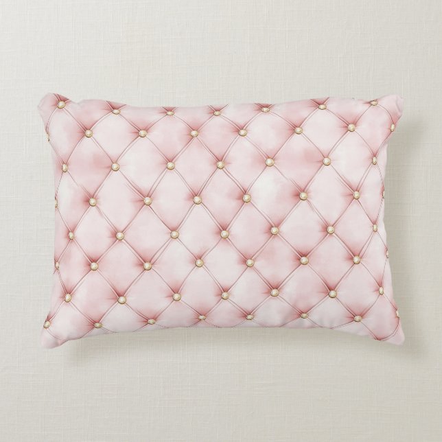 Pretty Pink Gold Squares   Decorative Cushion (Front)