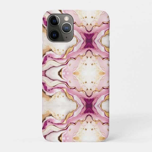 Pretty Pink Gold White Marble  Case-Mate iPhone Case (Back)