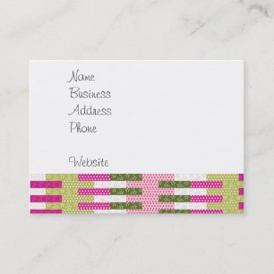Pretty Pink Green Patchwork Quilt Design Gifts Business Card