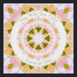 Pretty Pink Green Stay Wild Star Child Fun Nursery Poster<br><div class="desc">Pretty Pink Green Stay Wild Star Child Fun Baby Custom Name Nursery Poster. In spring and summer colours of spring green, gold peach, and sugar rose pink. A springtime and summertime modern geometric pattern poster to decorate your baby girl's nursery or bedroom. In lovely, bright and light summer colours for...</div>
