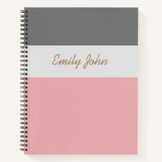 Pretty Pink & Grey Notebook