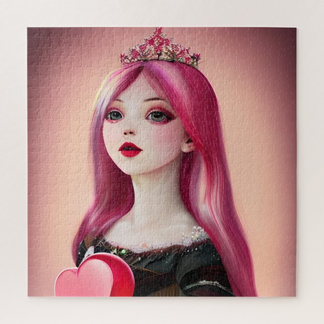 Pretty Pink Haired Princess with Tiara   Jigsaw Puzzle (Vertical)