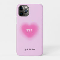 Pretty Pink Heart Aesthetic Angel Number 777   