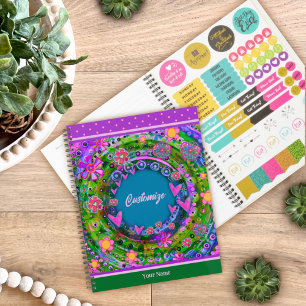 Pretty Pink Heart Floral Customisable Name Planner