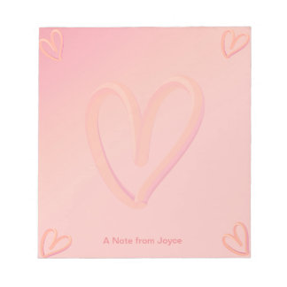 Pretty Pink Heart Valentine's Day Notepad
