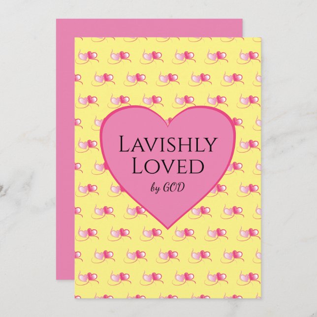 Pretty Pink Hearts Custom Yellow Valentines Day (Front/Back)