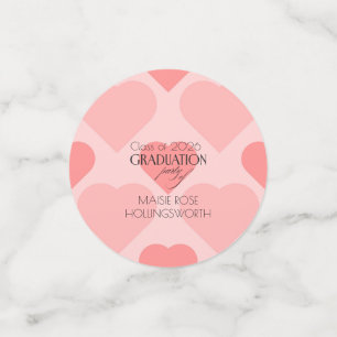 Pretty pink hearts Graduation party Confetti