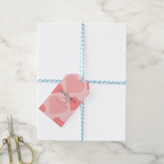 Pretty pink hearts Graduation party  Gift Tags