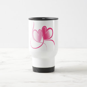 Pretty Pink Hearts Travel Mug