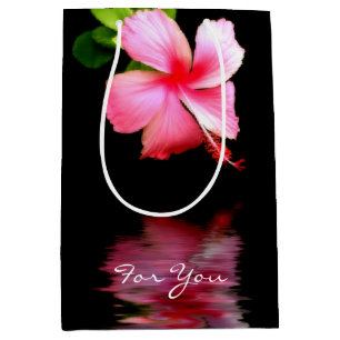 Pretty Pink Hibiscus Flower Gift Bag