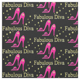 PRETTY PINK HIGH HEELS FABULOUS DIVA FABRIC