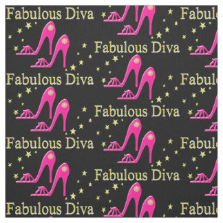 PRETTY PINK HIGH HEELS FABULOUS DIVA FABRIC