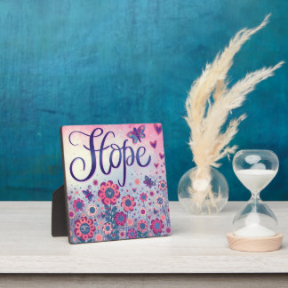 Pretty Pink Hope Inspirational Custom Floral Plaque