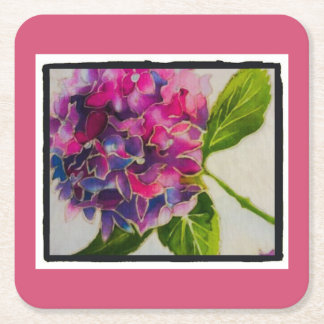 Pretty pink hydrangea coaster