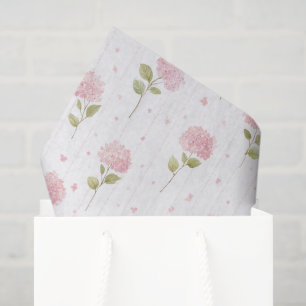 Pretty Pink Hydrangea Flowers Bridal Shower Tissue Paper