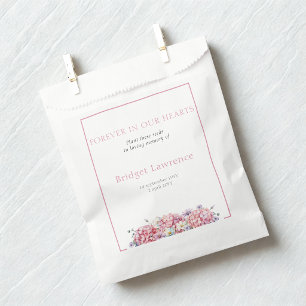 Pretty Pink Hydrangea Funeral Seed Packet Favour Bags