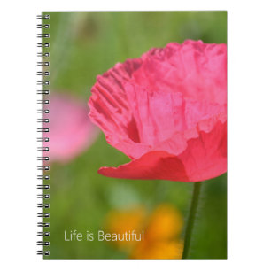 Pretty Pink Iceland Poppy Flower (my photography) Notebook