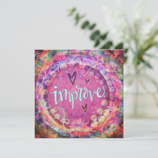 Pretty Pink Improve Floral Encouragement Thank You Card