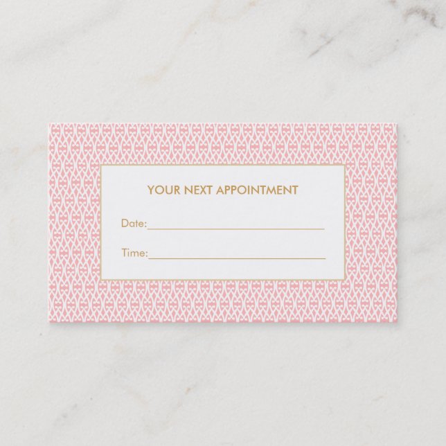 Pretty Pink Lattice Salon Appointment Reminder (Front)