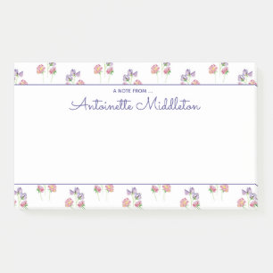 Pretty Pink Lavender Floral Watercolor Custom Post-it Notes