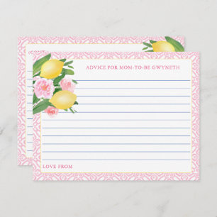 Pretty Pink Lemons Advice For Mum-To-Be Card