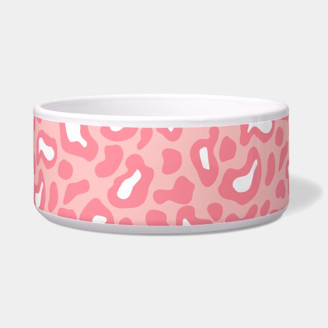 Pretty Pink Leopard Pet Bowl (Left)