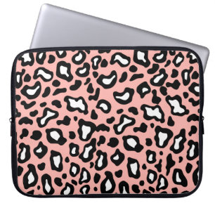 Pretty Pink Leopard Print Laptop Sleeve