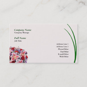 Pretty Pink Lilies Business Card Template