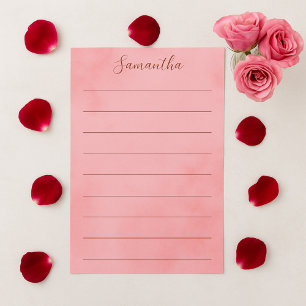Pretty Pink Lined Stationery