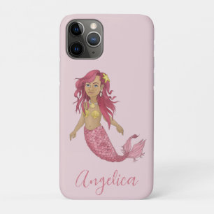 Pretty Pink Little Mermaid Under the Sea Name Case-Mate iPhone Case