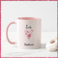 Pretty Pink Love Floral Heart
