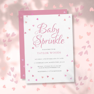 Pretty Pink Love Hearts Baby Sprinkle / Shower Invitation
