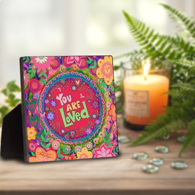 Pretty Pink Love Quote Floral Inspirational Plaque (Creator Uploaded)