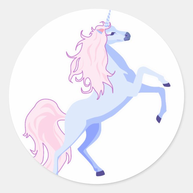pretty pink mane unicorn classic round sticker (Front)