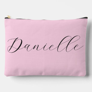 Pretty Pink Minimalist Elegant Custom Accessory Pouch