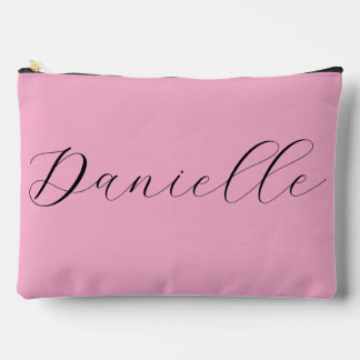 Pretty Pink Minimalist Elegant Custom Accessory Pouch