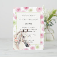 Pretty Pink Mint Ranunculus White Horse Birthday  