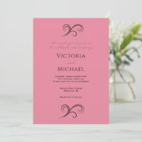 Pretty Pink Modern Wedding Invitation